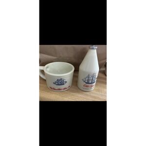 VINTAGE EARLY AMERICAN OLD SPICE SHAVING MUG CUP GLASS SHULTON  COLOGNE Intact